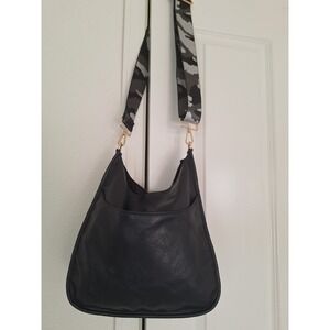 Ah dorned Black vegan‎ leather crossbody
